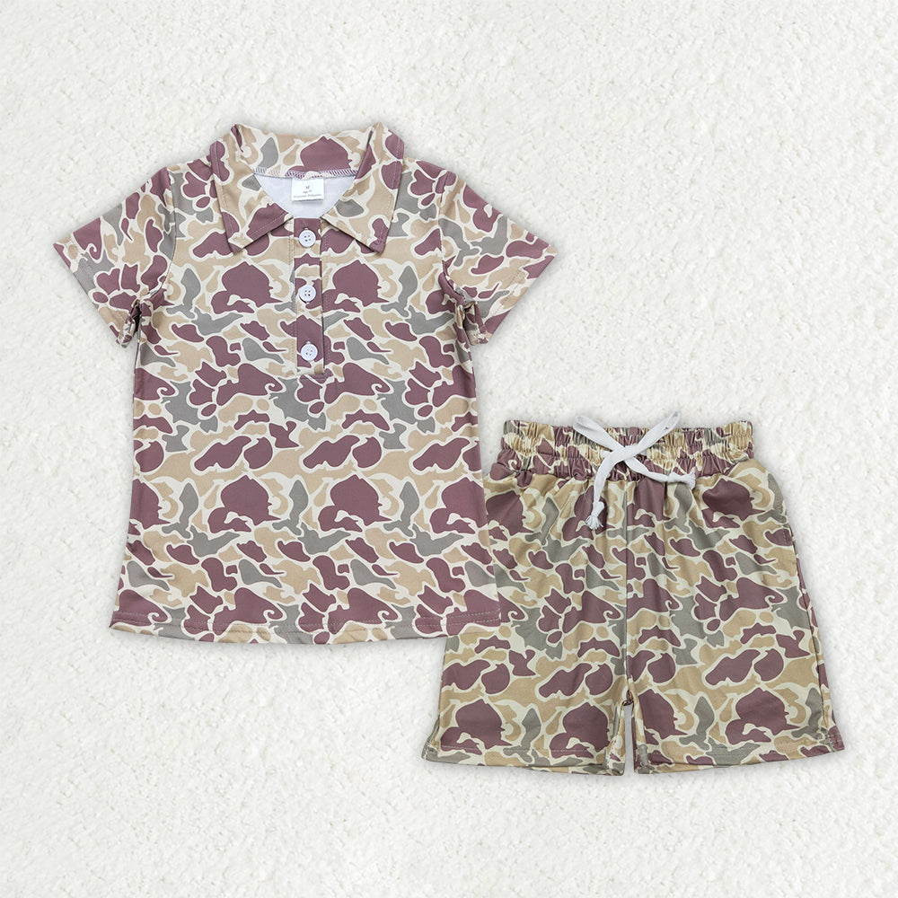 Sibling Baby Boys Girls Khaki Shirts Tops Short Bottom Rompers