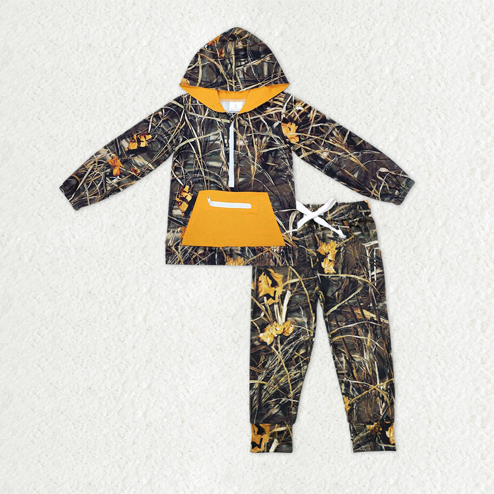 Sibling Baby Boys Southern Camo Hoodies Top Pockets Legging Pant Clothes Sets