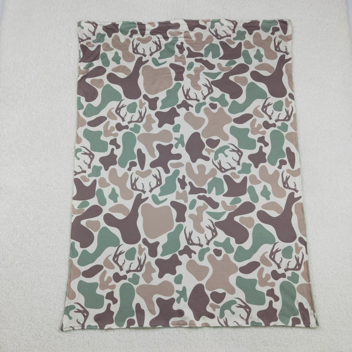BL0226 Baby Kids Green Khaki Deer Camo Hunting Blankets