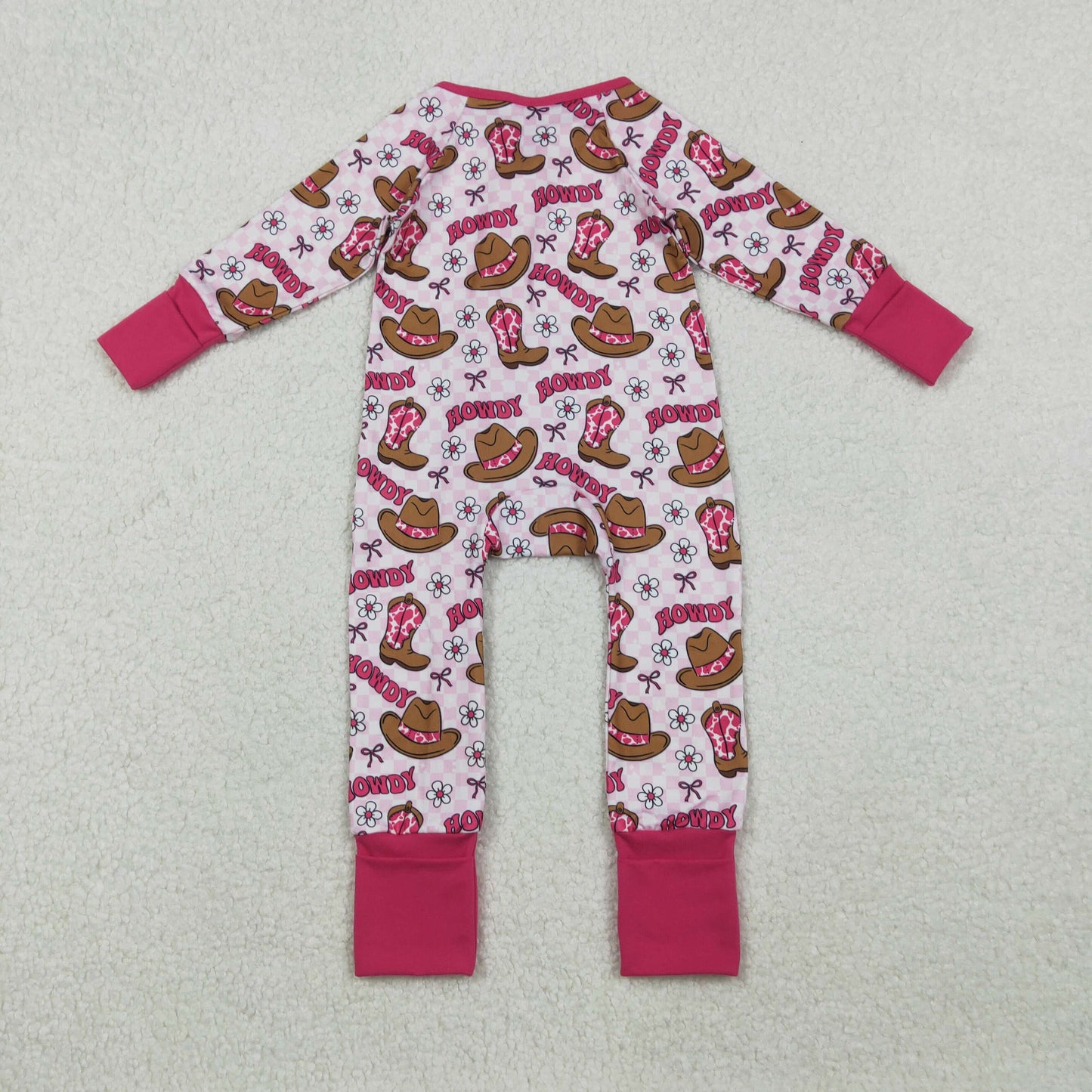 Sibling Baby Boys Girls Hats Bows Western Pants Pajamas Sets Zipper Rompers