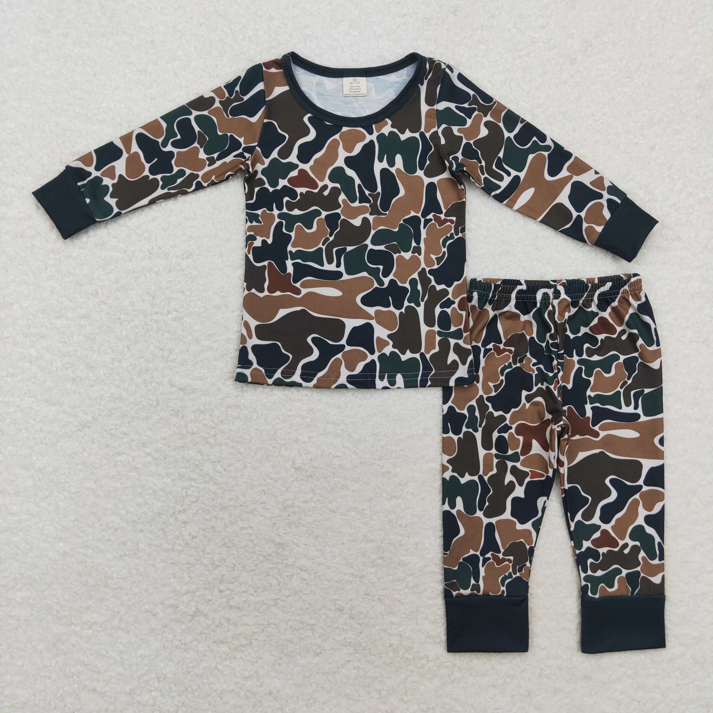 BLP0708 Bamboo toddler boy clothes camouflage boy winter pajamas set