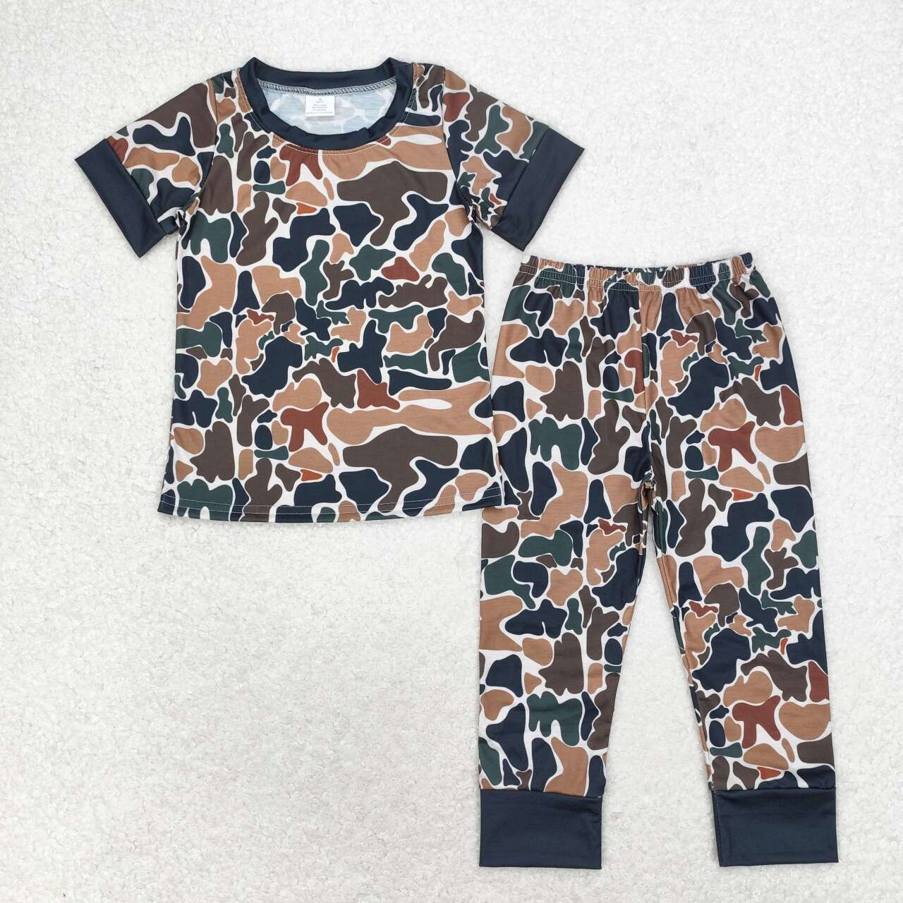 BSPO0443 3-6M to 7-8T Bamboo toddler boy clothes brown camouflage boys pajamas outfit