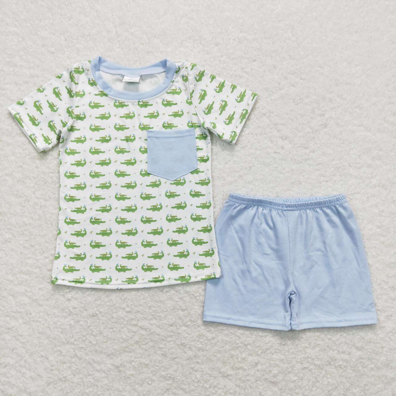 BSSO0556 baby boy clothes crocodile print boy summer outfit