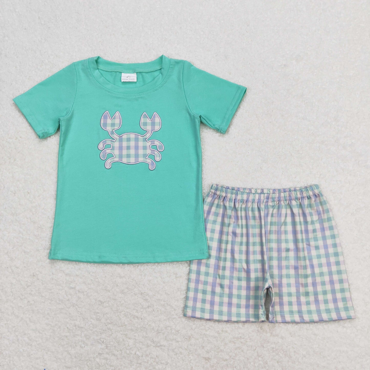 Sibling Baby Boys Short Sleeve Embroidery Sea World Beach Top Shorts Clothes Sets