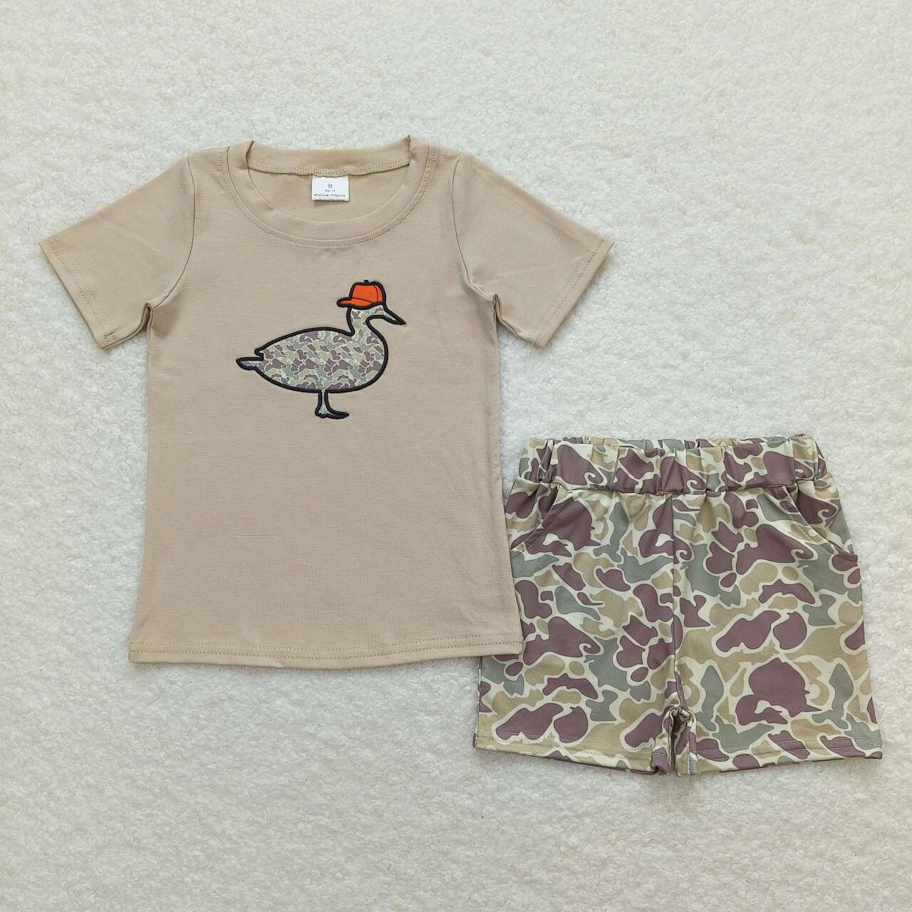 BSSO0781 baby Boys embroidery duck shirt camouflage summer outfits