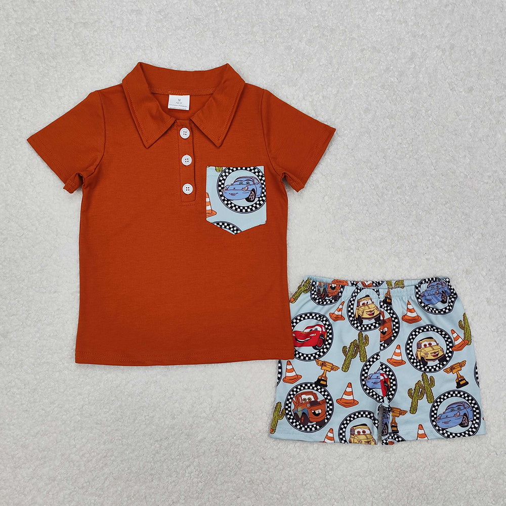 BSSO1210 baby boys clothes pullover car cactus summer outfits