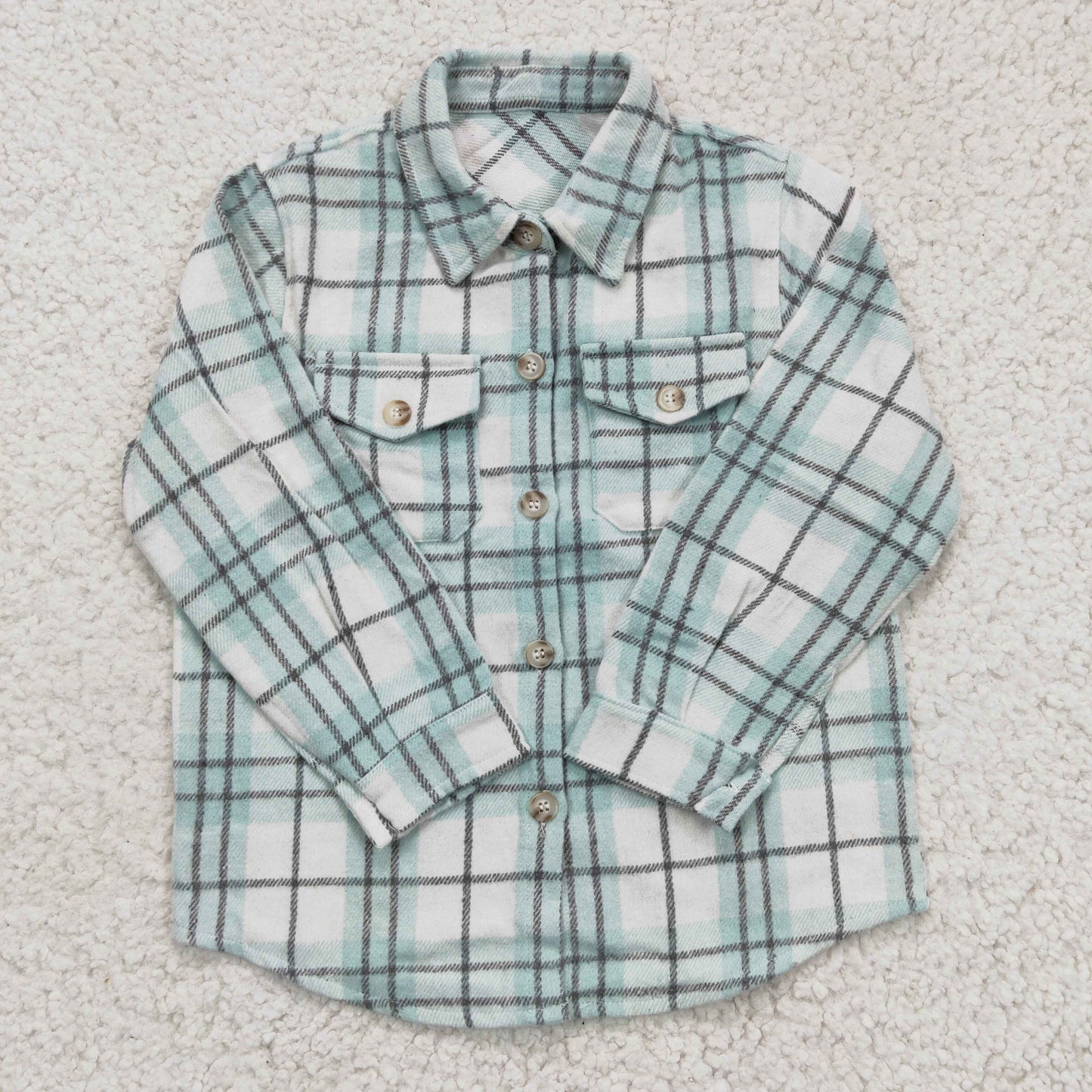 Boys Green Plaid T-shirts BT0169