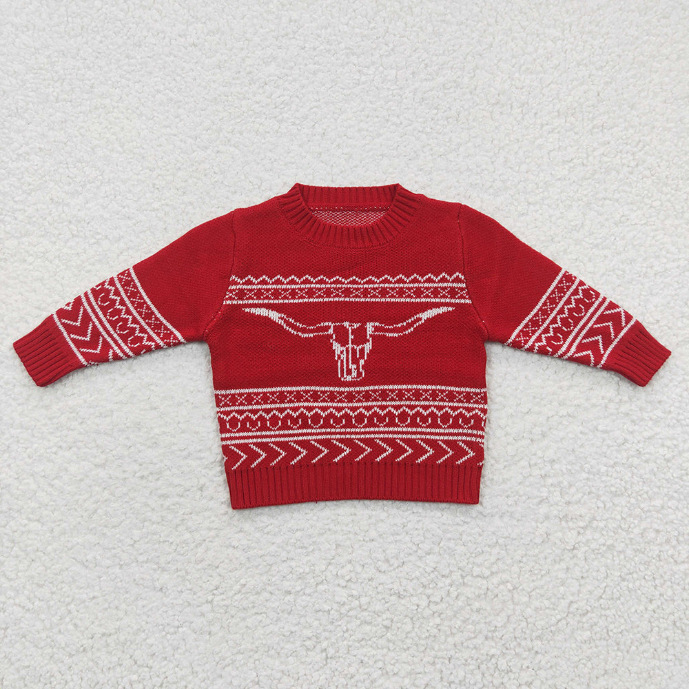 Sibling Baby Boys Western Cows Woolen Sweaters