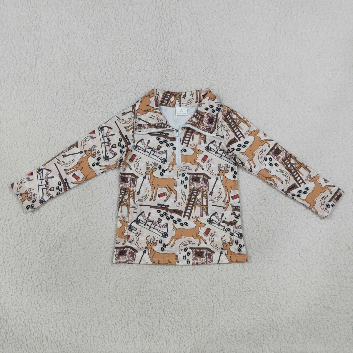 Sibling Baby Boys Deer Hunting Shorts Clothes Set Zip Hoodie Pullovers Tops