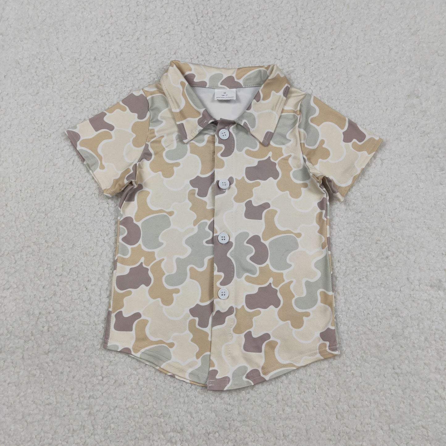 Sibling Baby Boys Short Sleeve Southern Hunting Camo Button Shirts Top