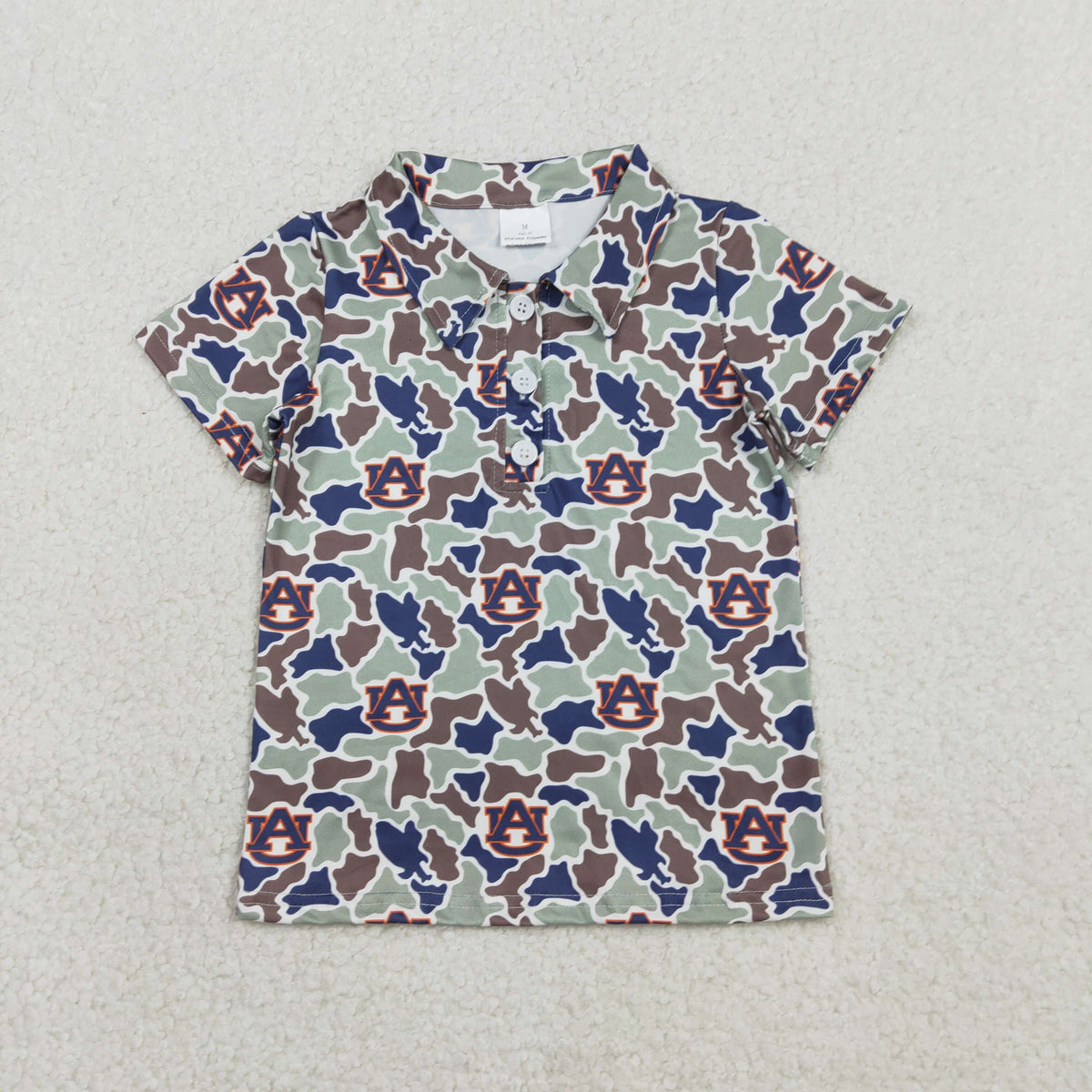 Sibling Baby Boys Short Sleeve Southern Camo Team Button Polo Shirts Top