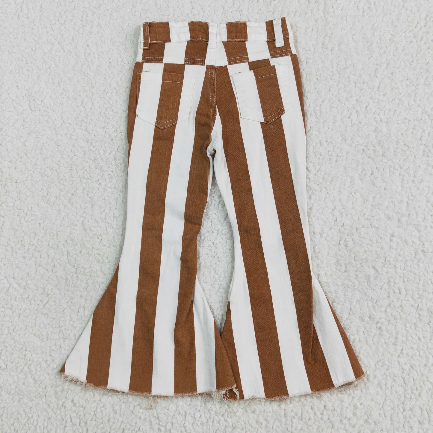 Sibling Baby Girls Colorful Stripes Bell Bottom Denim Jeans Pants