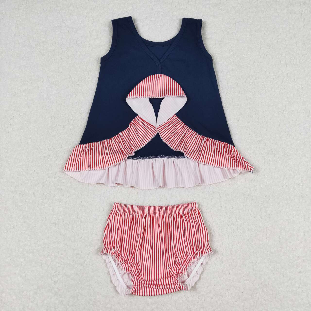 GBO0209 baby girl summer clothes embroidery baseball summer bummies set