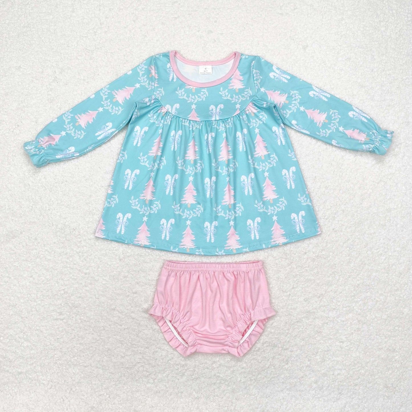 GBO0404 toddler girl clothes tree girl christmas bummies set