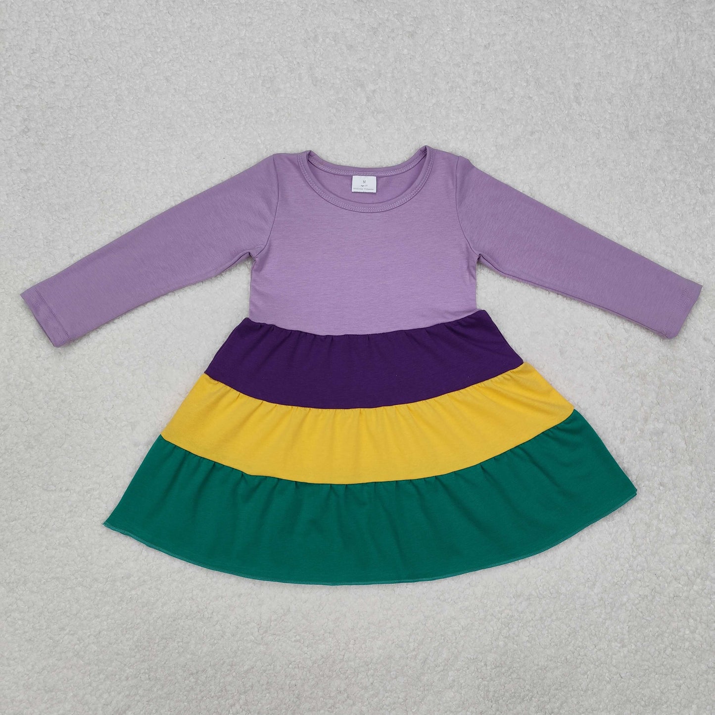 GLD0997 toddler clothes purple baby girl mardi gras winter dress