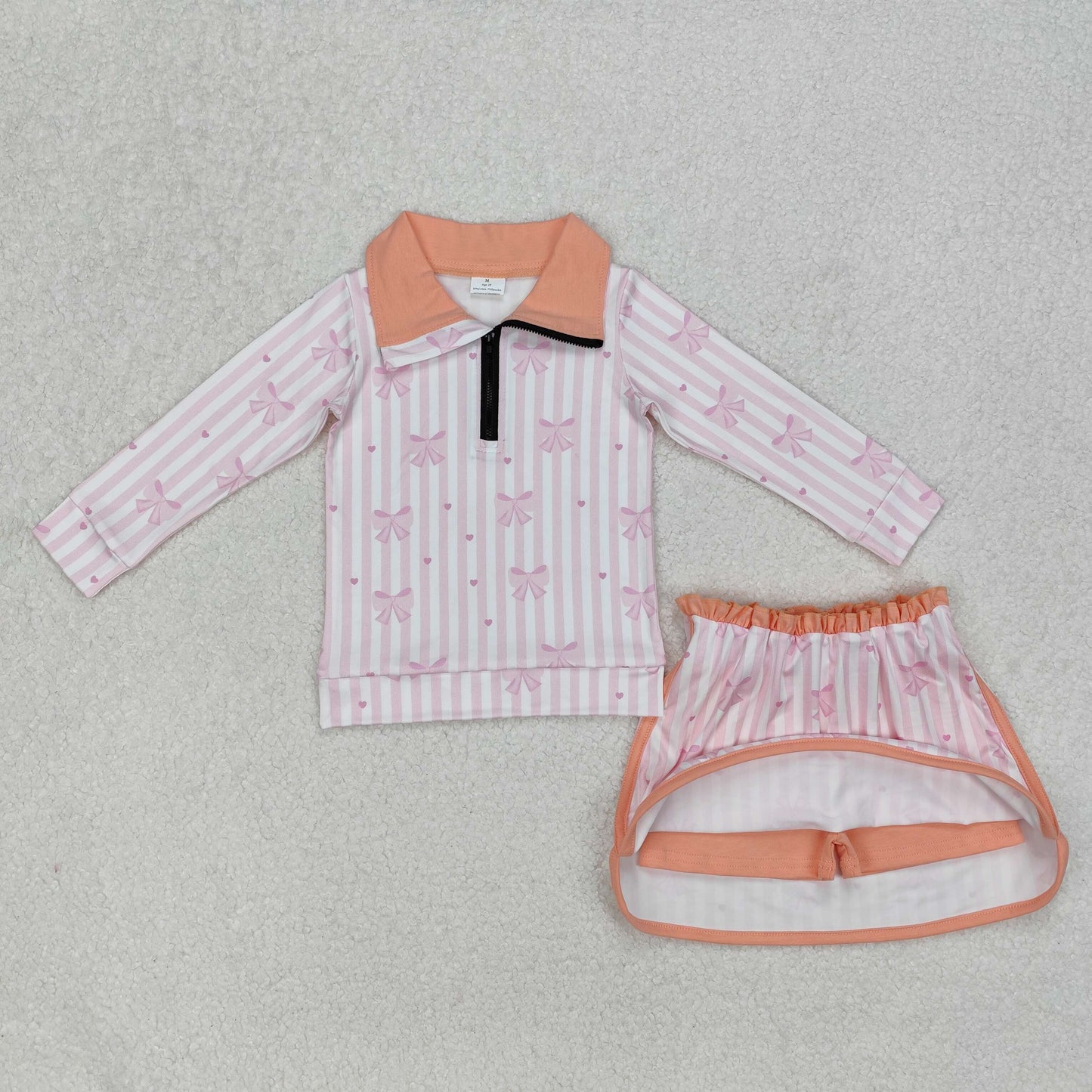 GLD1004 baby girl clothes pink bows toddler girl skirt outfit