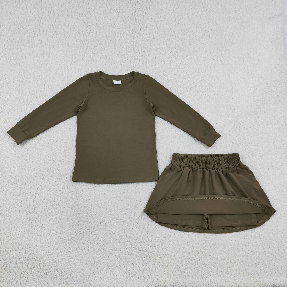Sibling Baby Girls Long Sleeve Shirts Top Skirt Short Cotton Clothes Sets