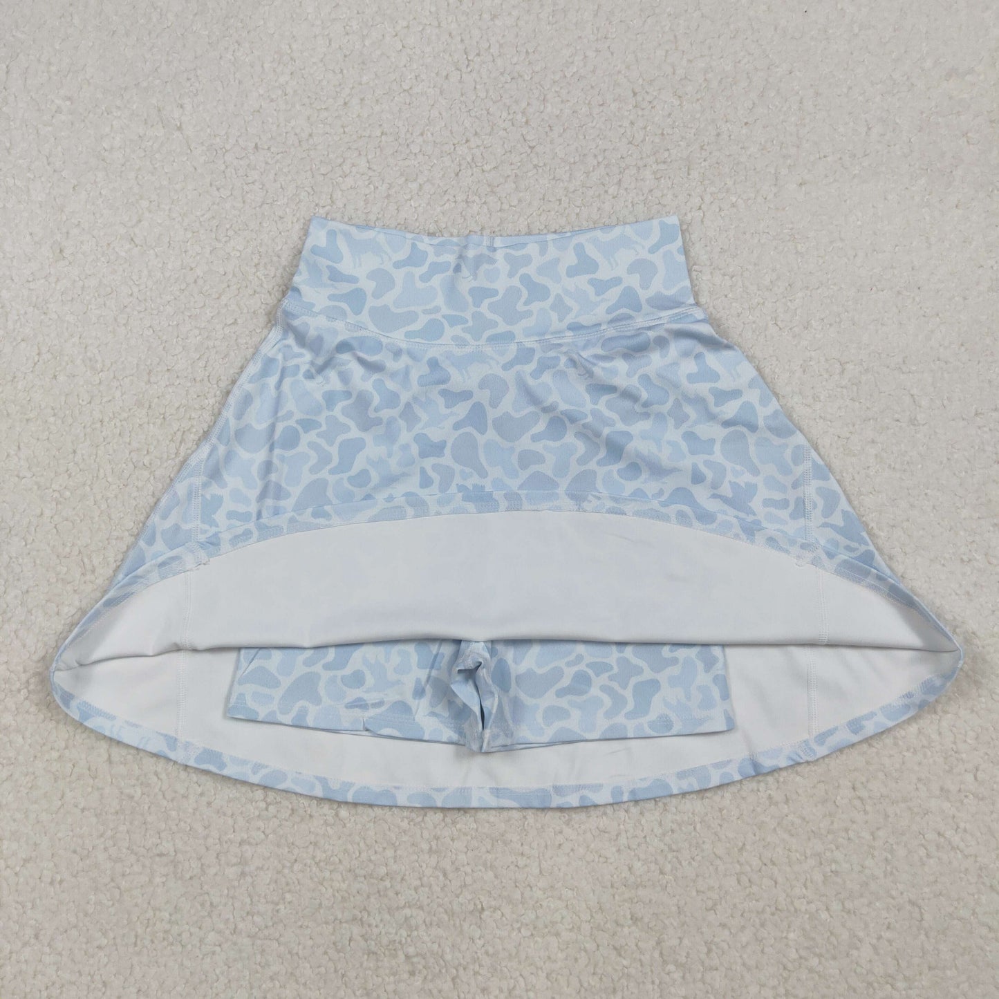 GLK0133 Adult Women Light Blue Ducks Dogs Camo Skirts Shorts Bottom