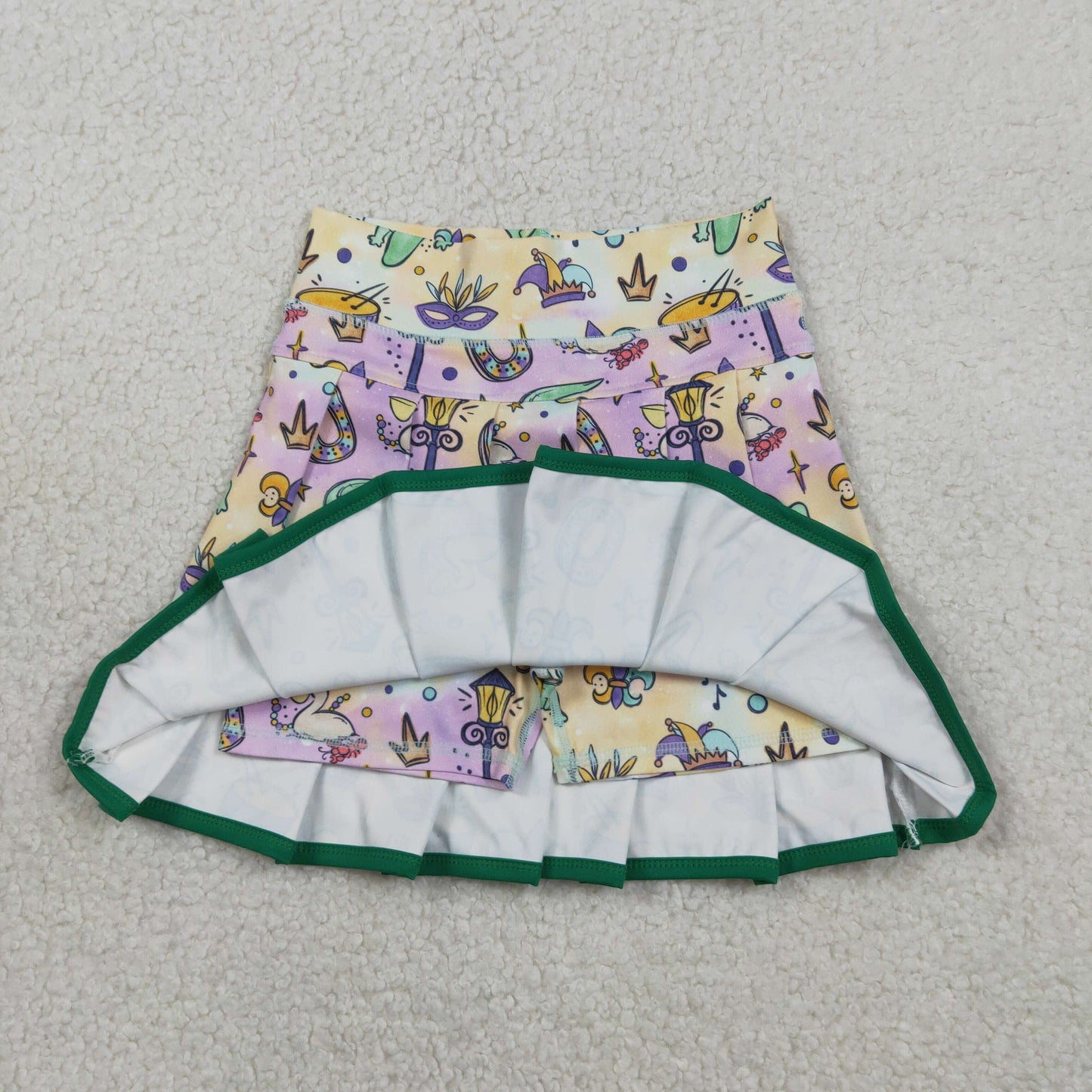 GLK0126 Baby Girls Mardigras Mask Anchors Yoga Active Pleated Skirts Short Bottom