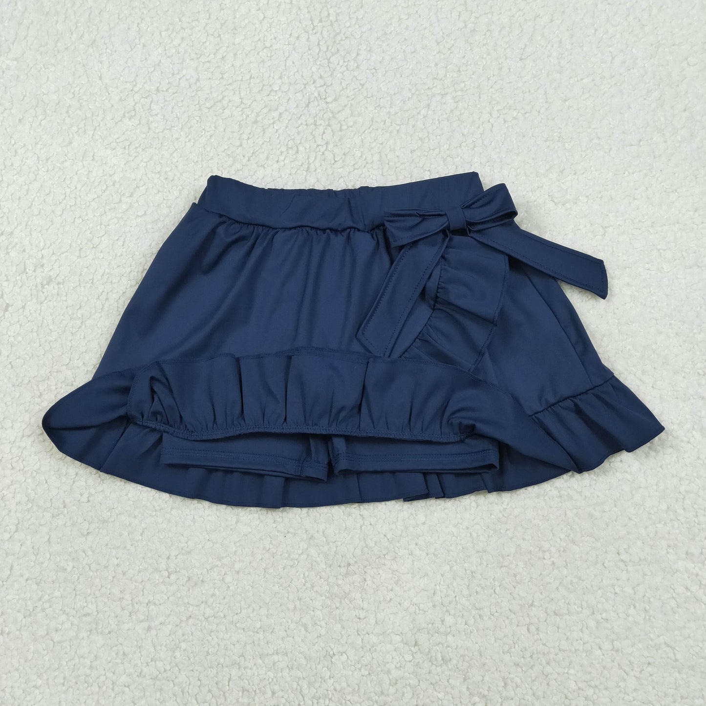 GLK0217 Baby Girls Navy Yoga Active Ruffle Bows Skirts Short Bottom