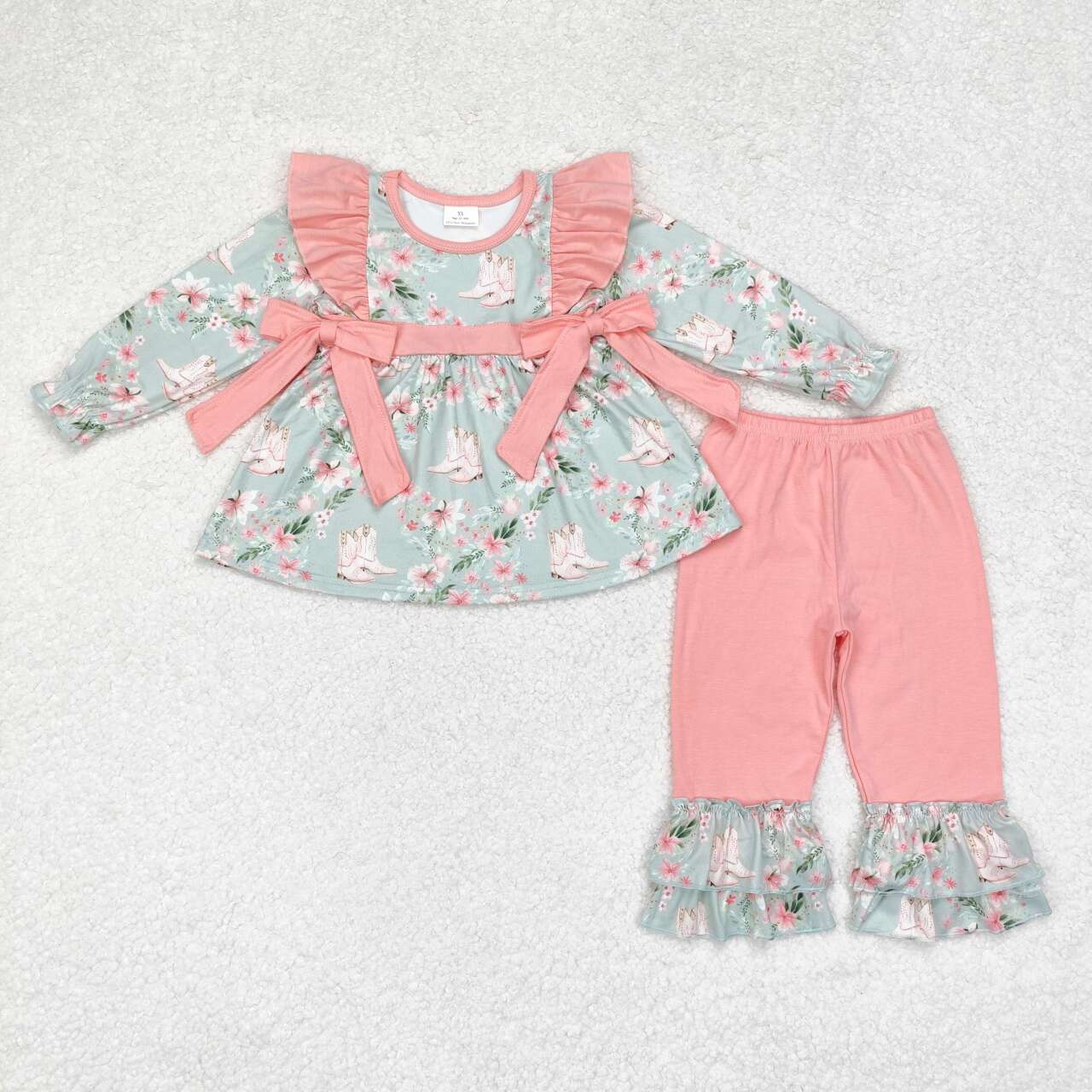 GLP1309 toddler girl clothes shoes western clothes girl winter pajamas set