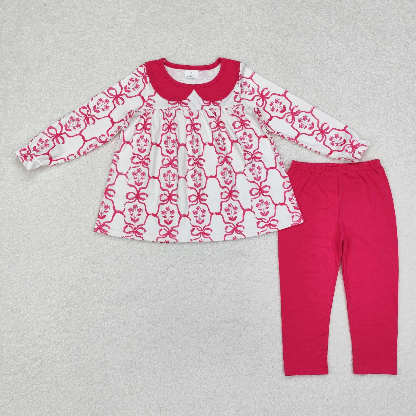 GLP1623 toddler girl clothes pink bows girl winter set