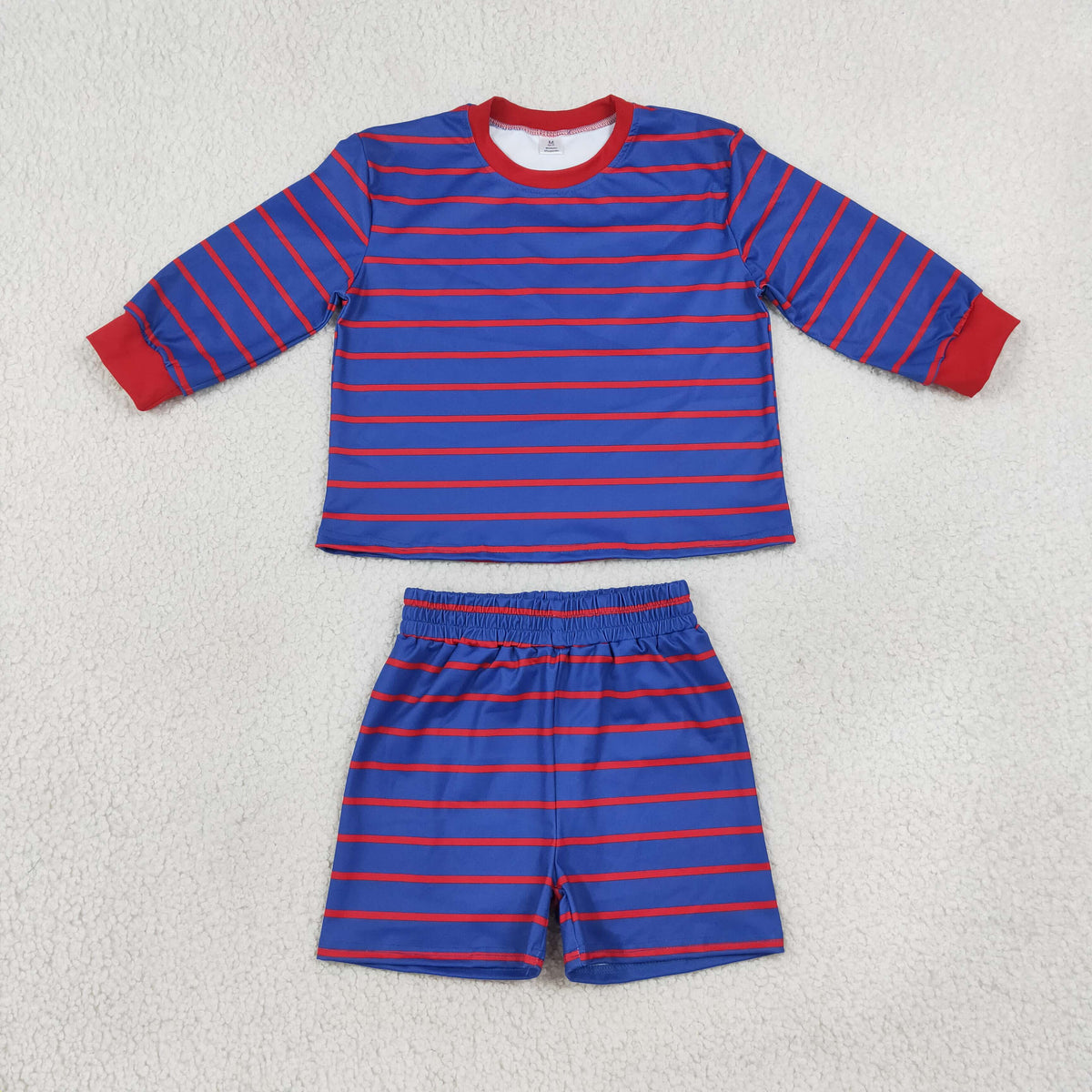 GLS0157 Baby Girls Long Sleeve Purple Stripe Top Pockets Short Yoga Active Clothes Set