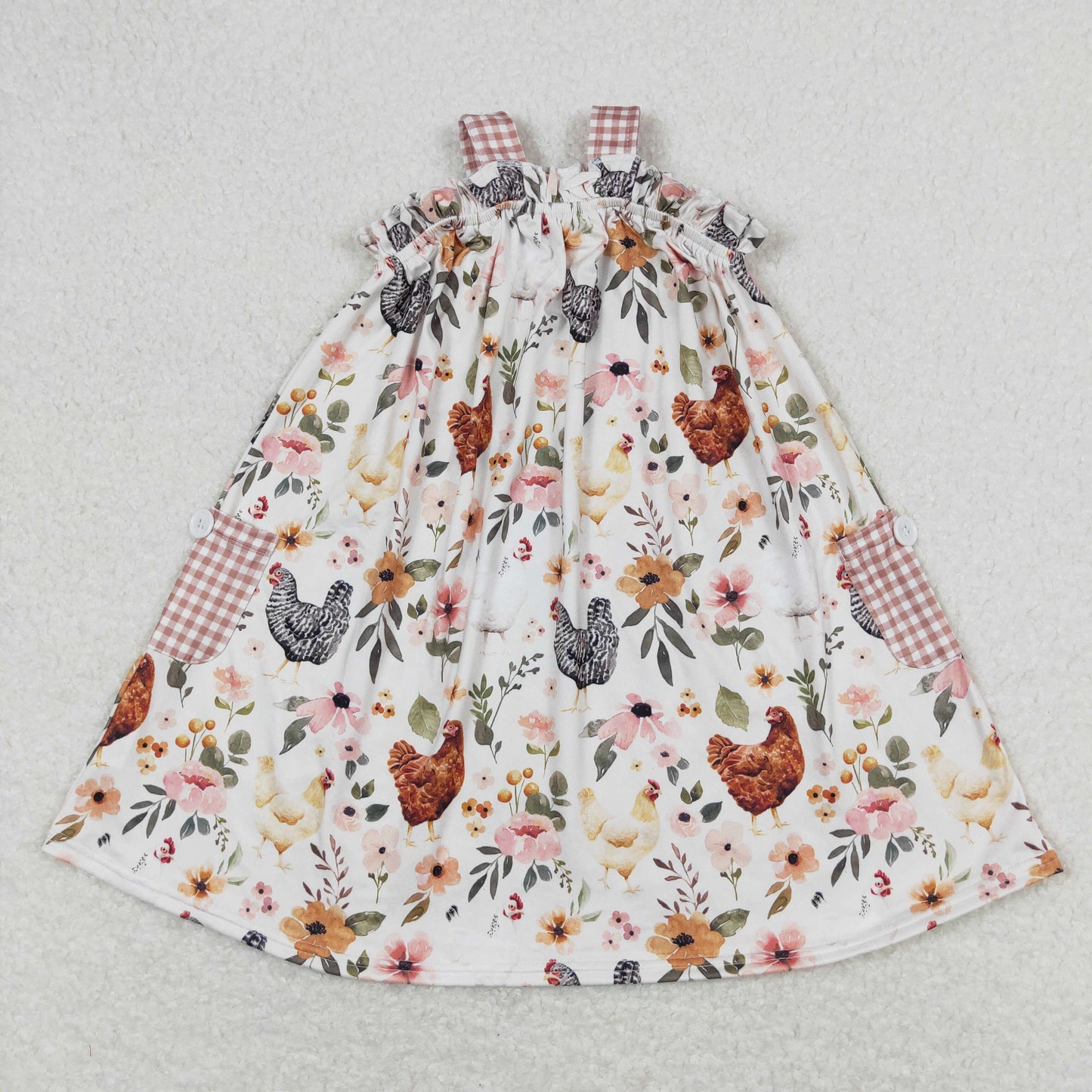 GSD0841 baby girl clothes flowers rooster girl summer dress