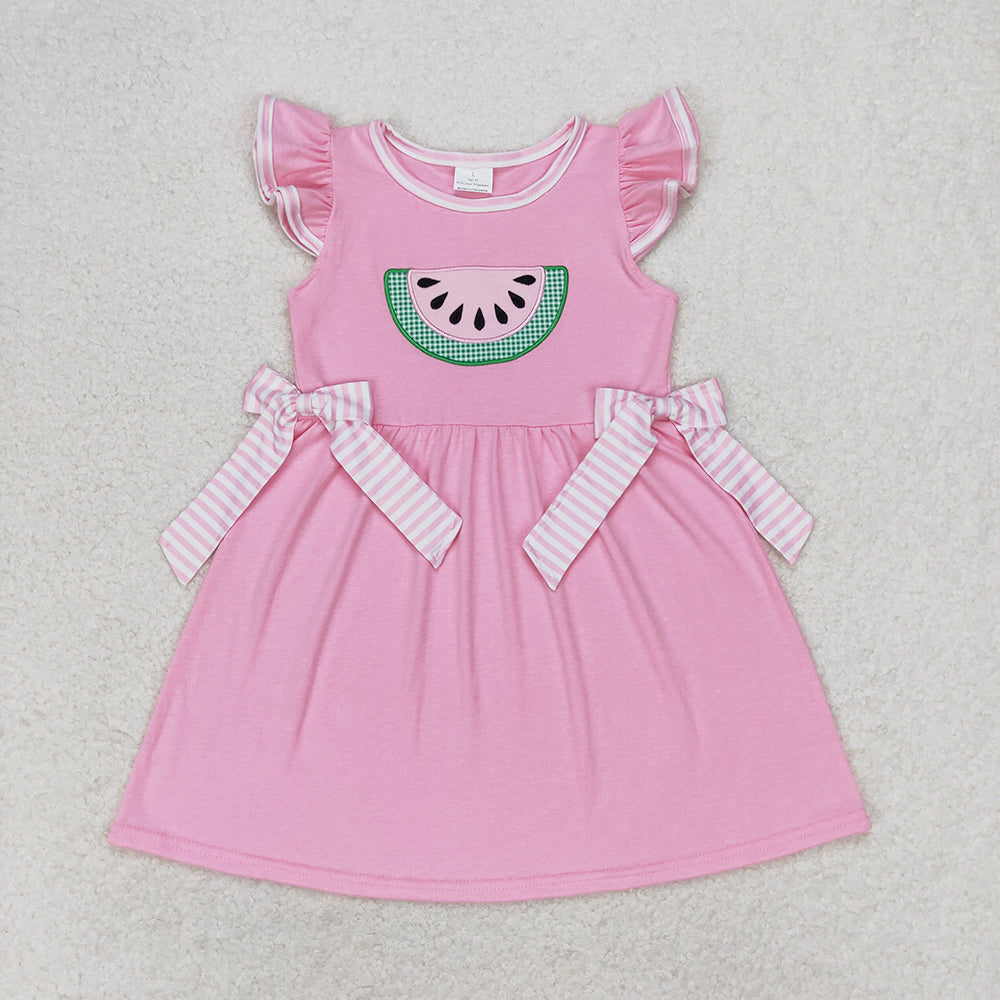 GSD1104 toddler clothes embroidery watermelon baby girl summer dresses