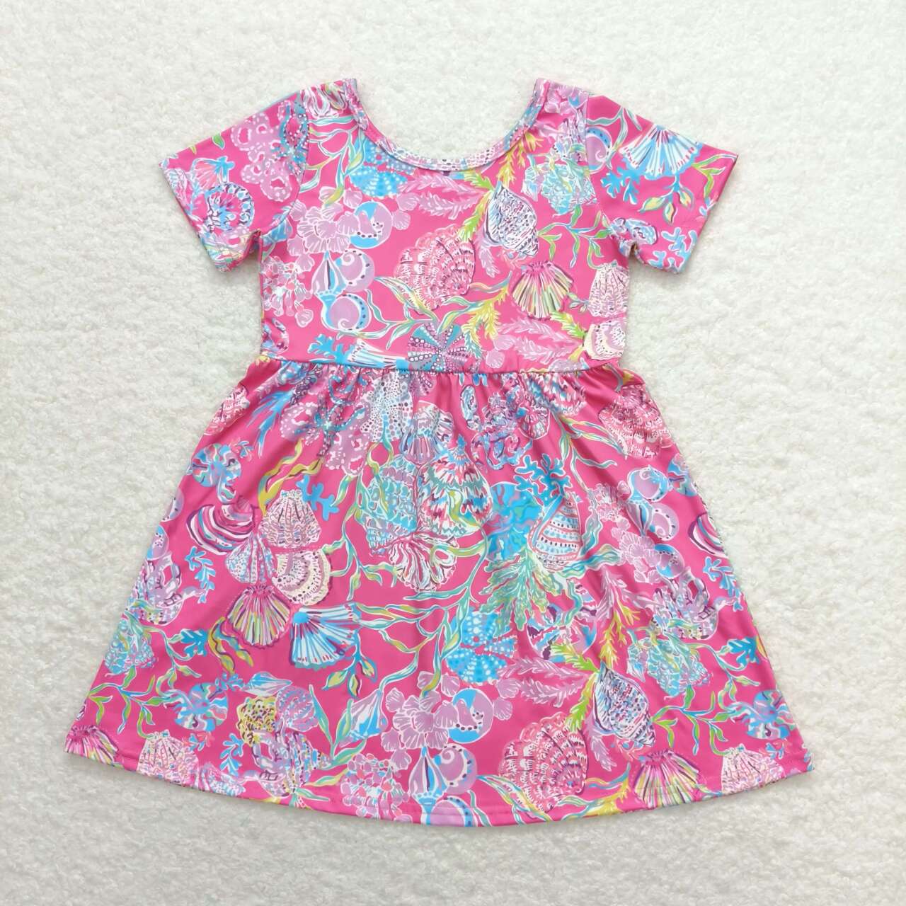 GSD1115 toddler clothes pink painting baby girl summer dress