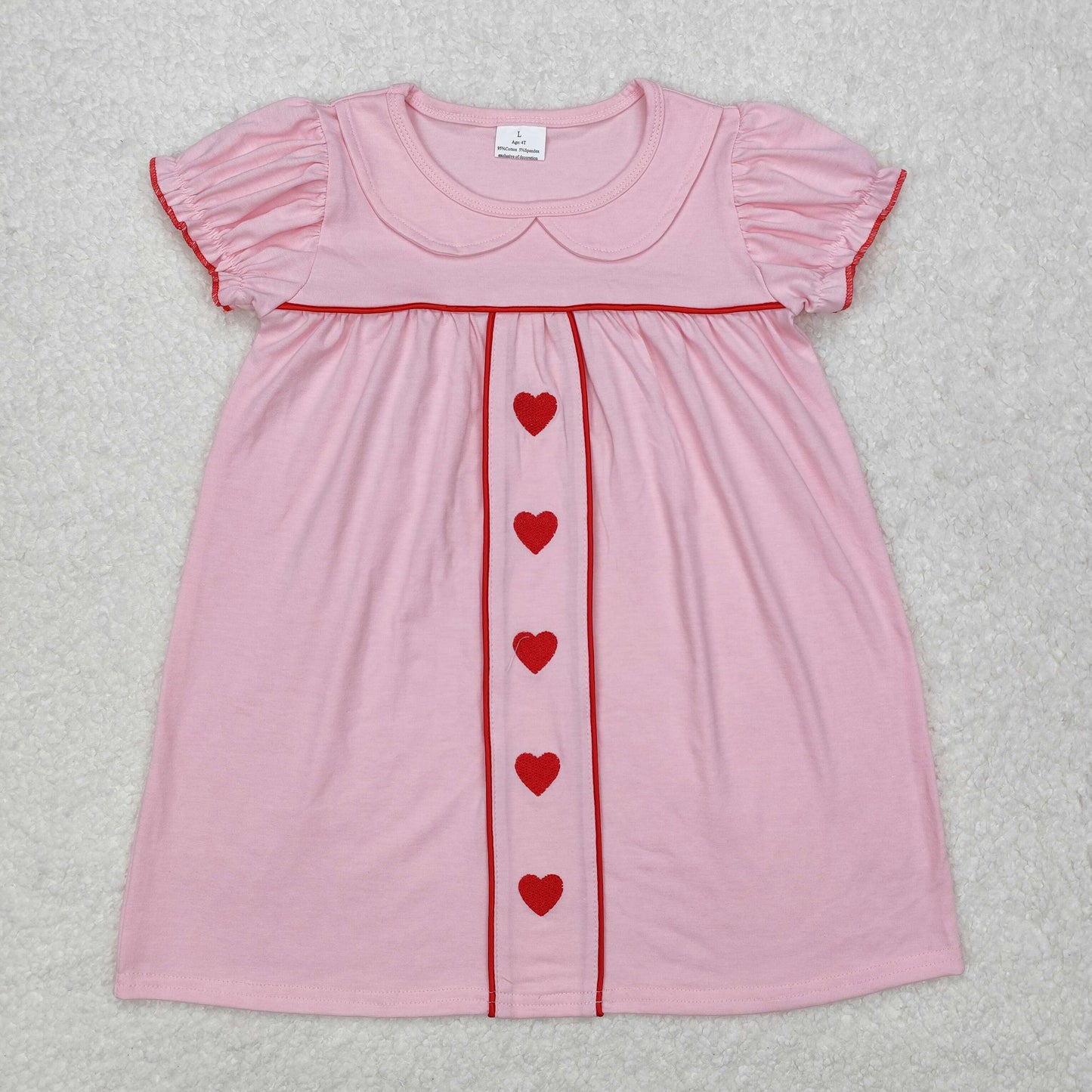 GSD1453 toddler girl clothes embroidery love girl valentines day dress