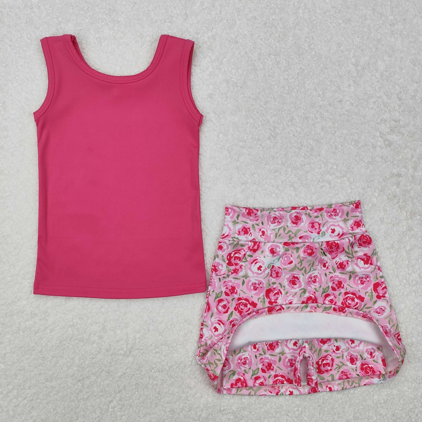 GSD1599 baby girl clothes red floral toddler girl summer outfit
