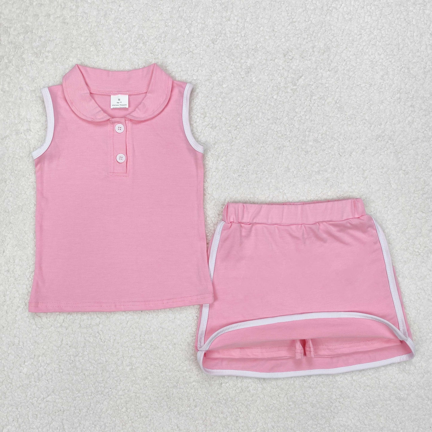 GSD1975 toddler girl clothes pink girl summer set