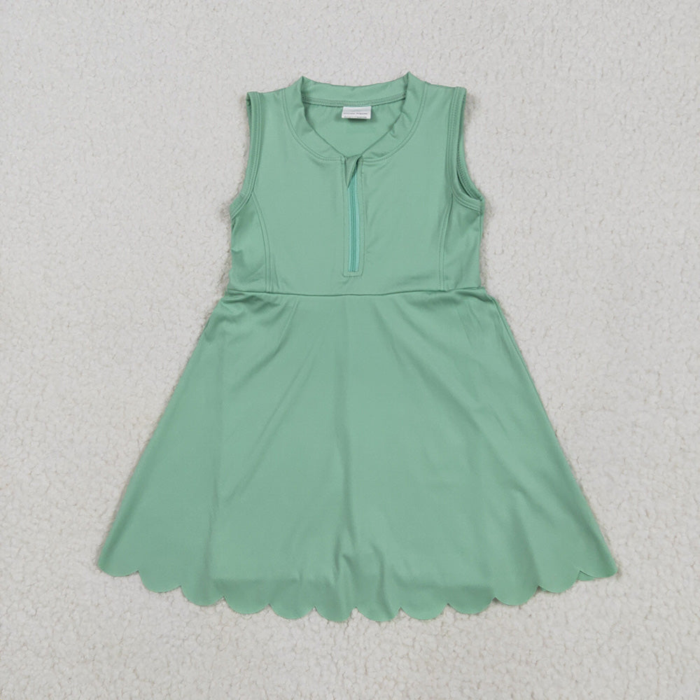 GSD2089 toddler girl clothes Sleeveless Green athletic summer yoga dresses