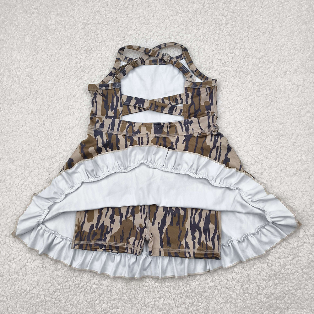 GSD2314 toddler girl clothes bottomland camouflage athletic summer yoga dresses