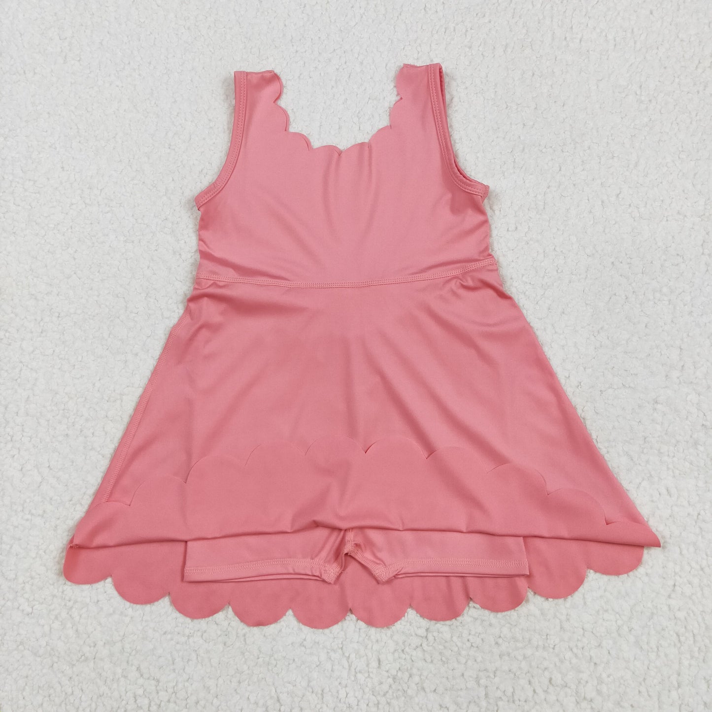GSD2371 Baby Girls Sleeveless Pink Yoga Active Shorts Knee Length Dresses