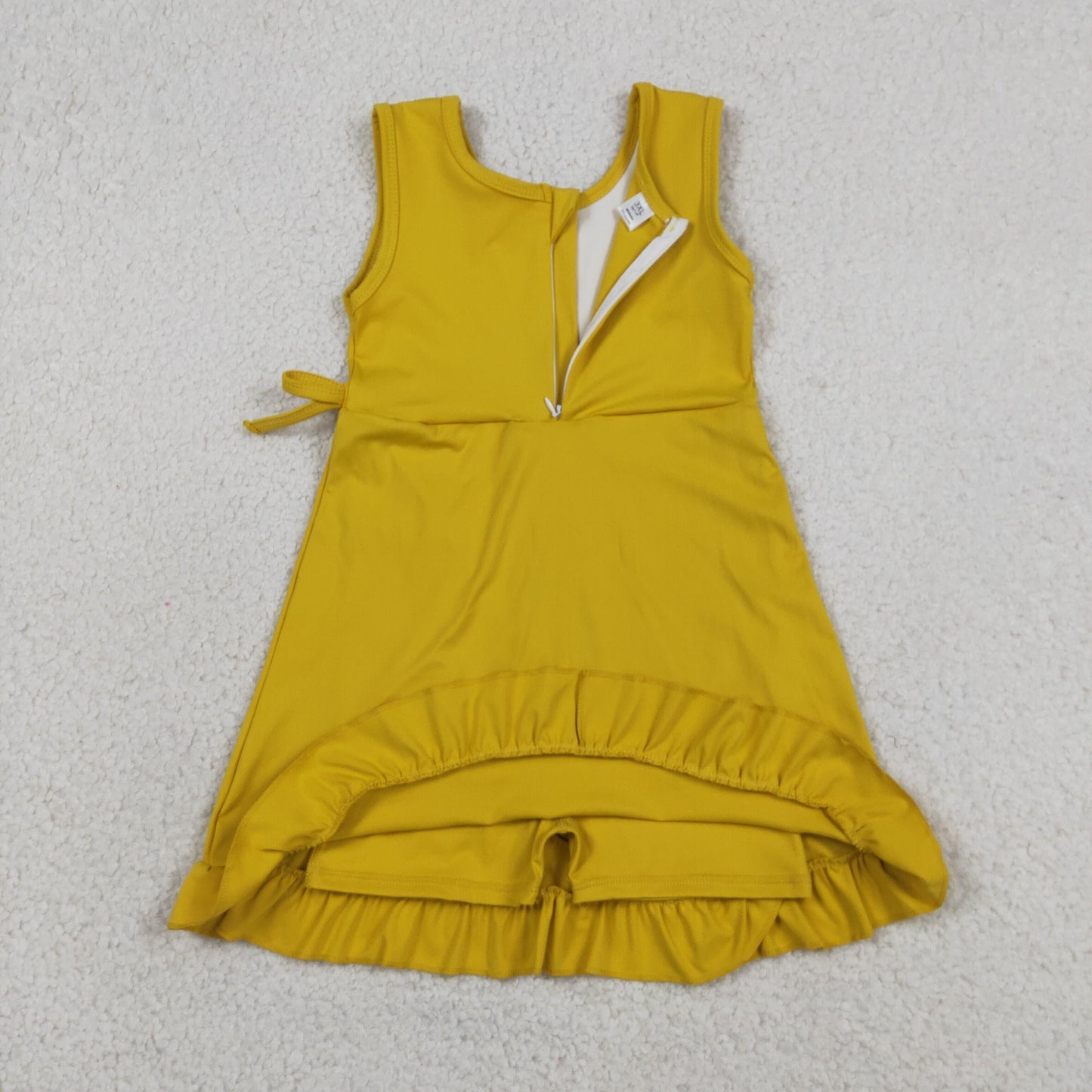 Sibling Baby Girls Sleeveless Yoga Active Shorts Ruffle Knee Length Dresses