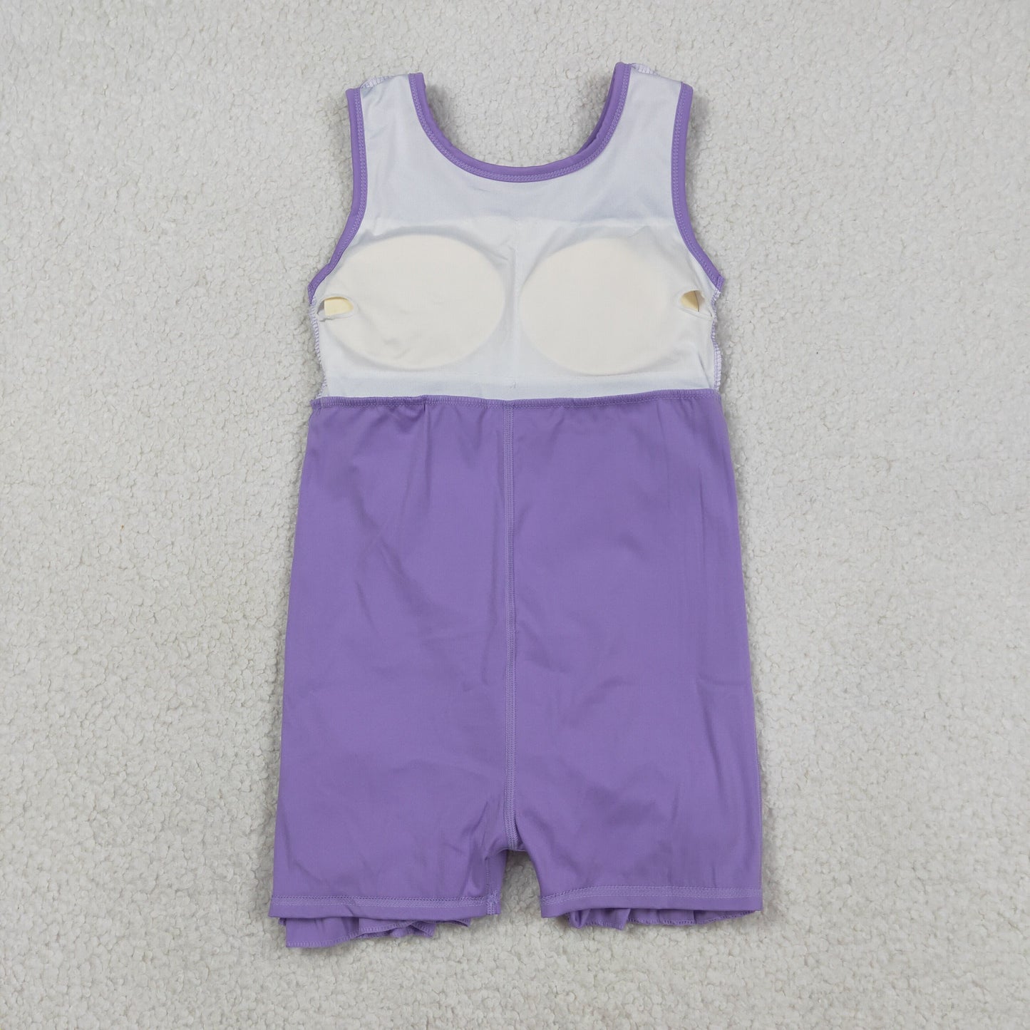 GSD3036 Baby Girls Purple Sleeveless Yoga Active Shorts Ruffle Knee Length Dresses