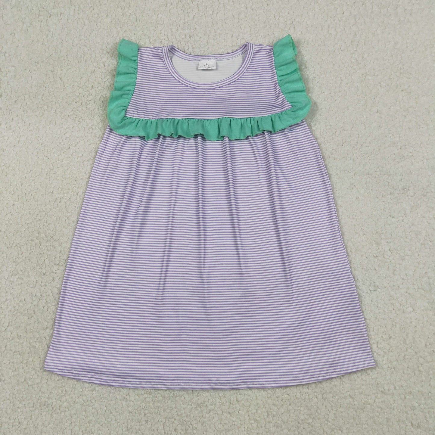 GSD3560 Baby Girls Sleeveless Purple Stripe Knee Length Dresses