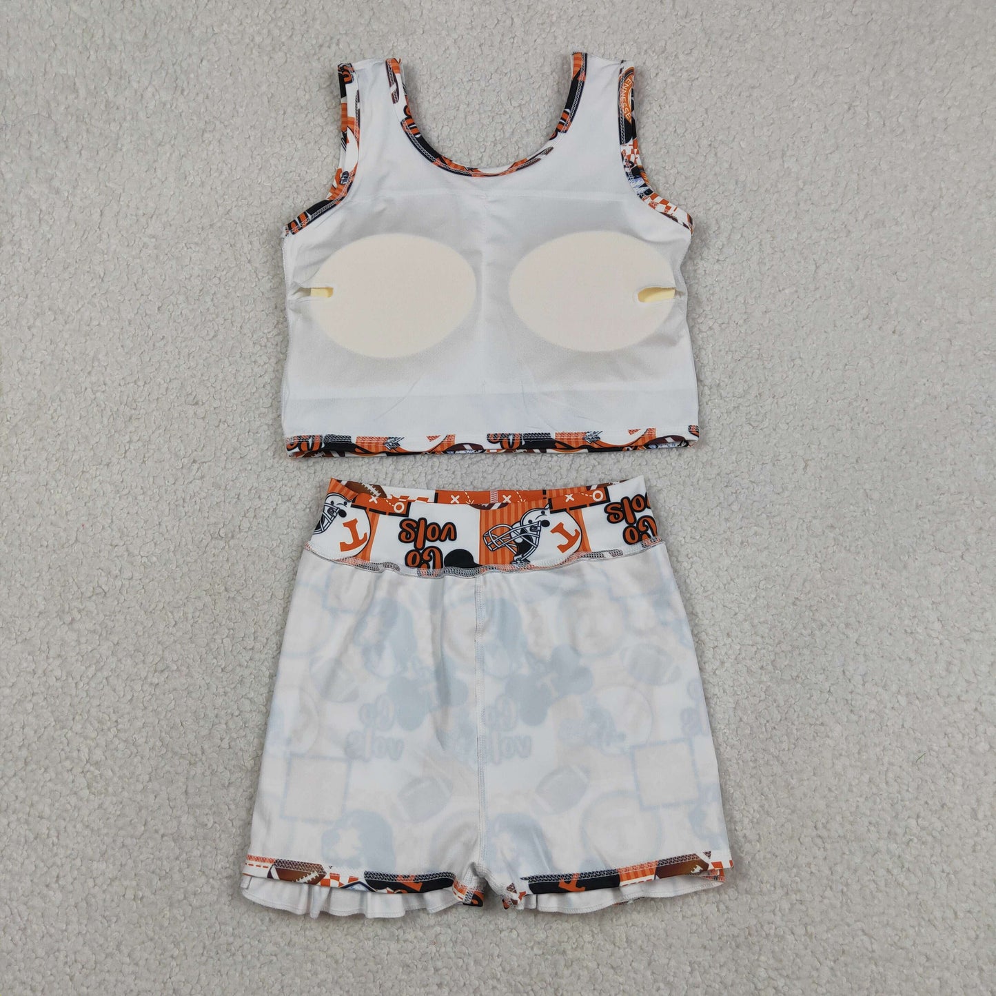 GSD3613 Baby Girls Dogs Go Vols Footballs Vests Top Skirt Short Team Yoga Active Clothes Sets
