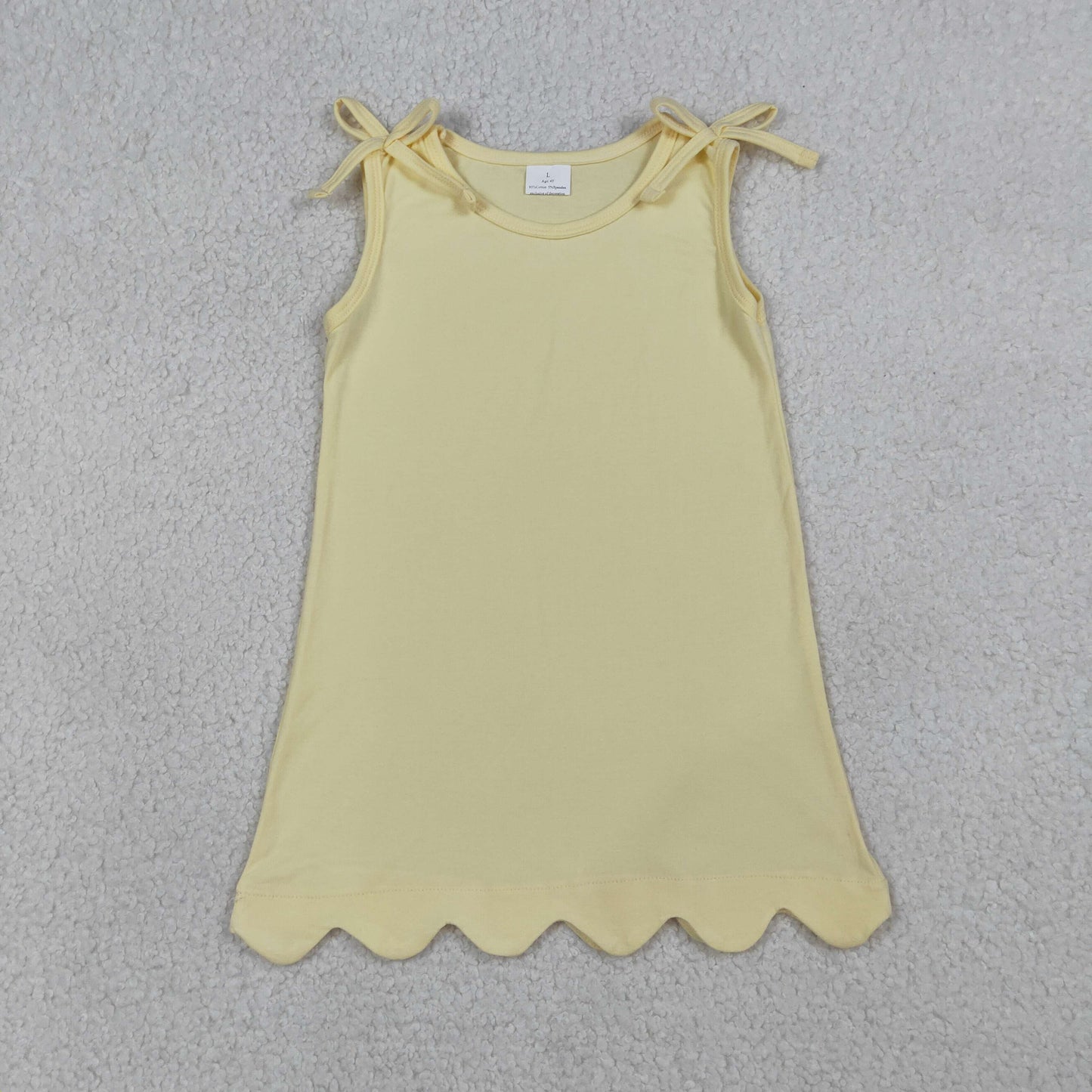 Sibling Baby Girls Bows Sleeveless Scallop Knee Length Dresses