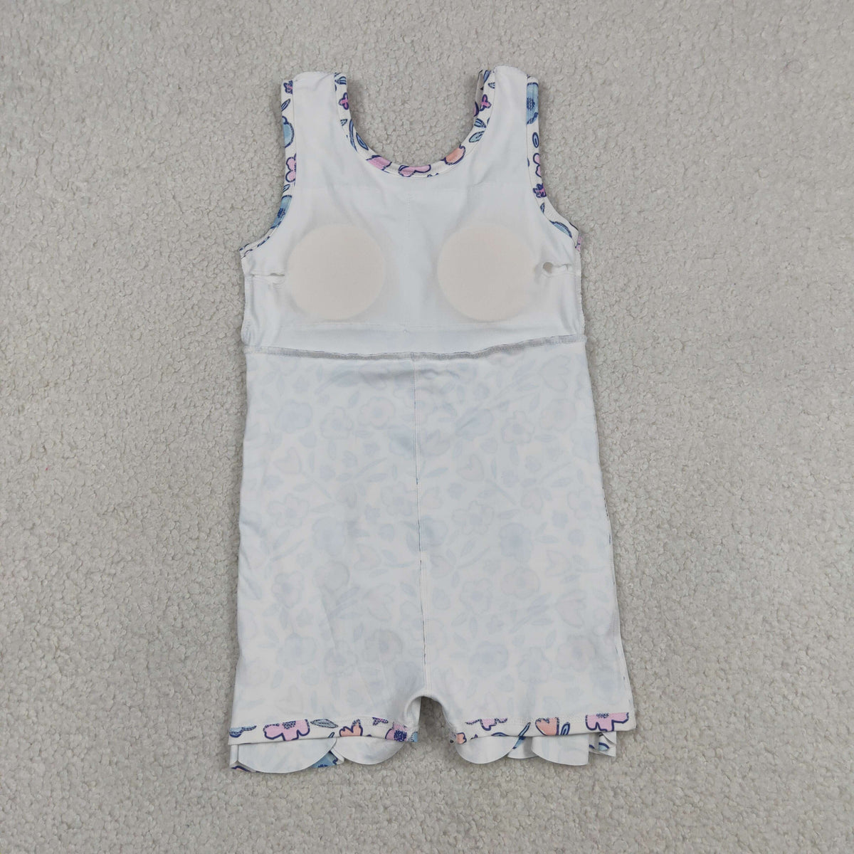 GSD3808 Baby Girls Sleeveless Colorful Flowers Yoga Active Short Scallop Knee length Dress