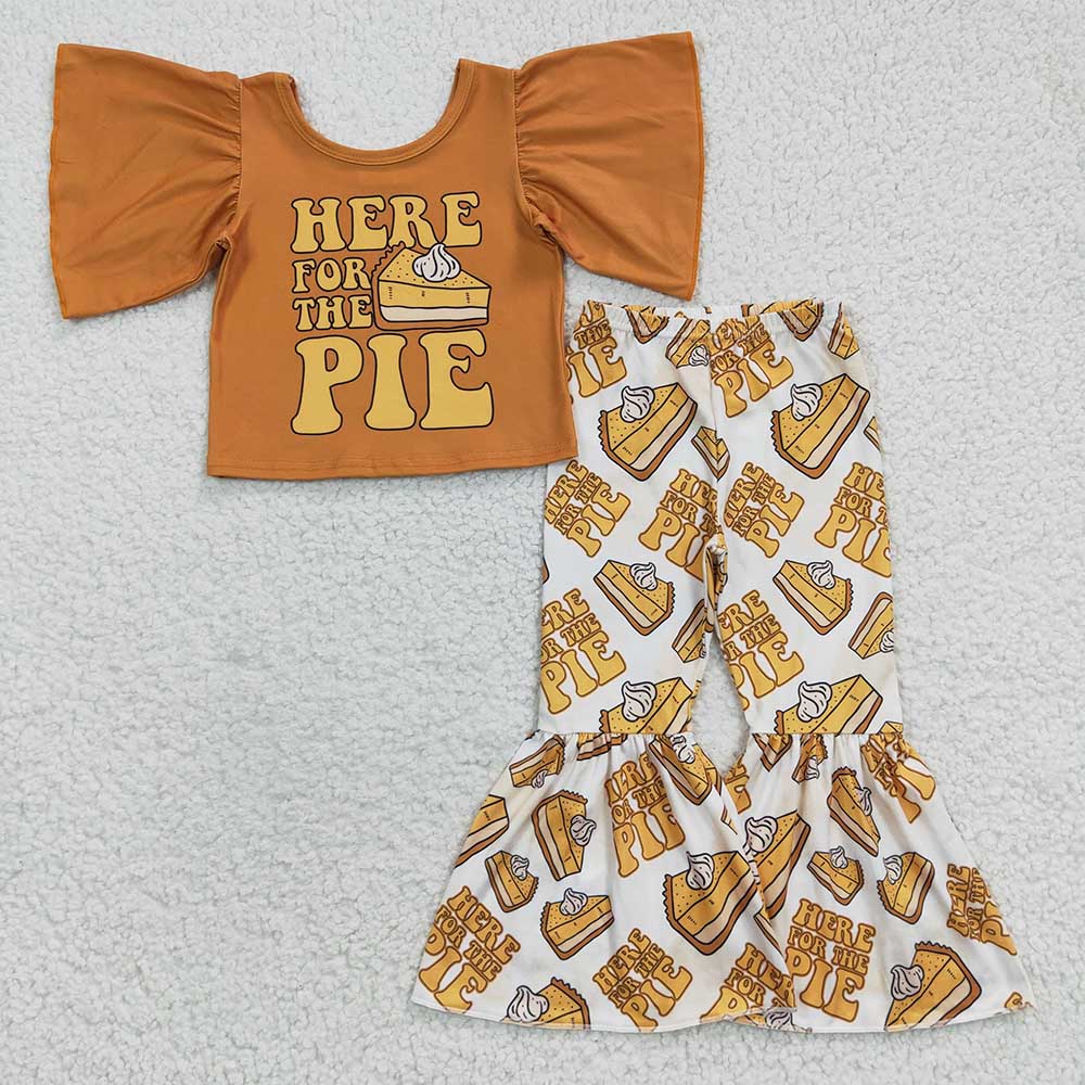 Sibling 6 colors Baby Girls Shirt Fall Bell Pants Outfits Sets