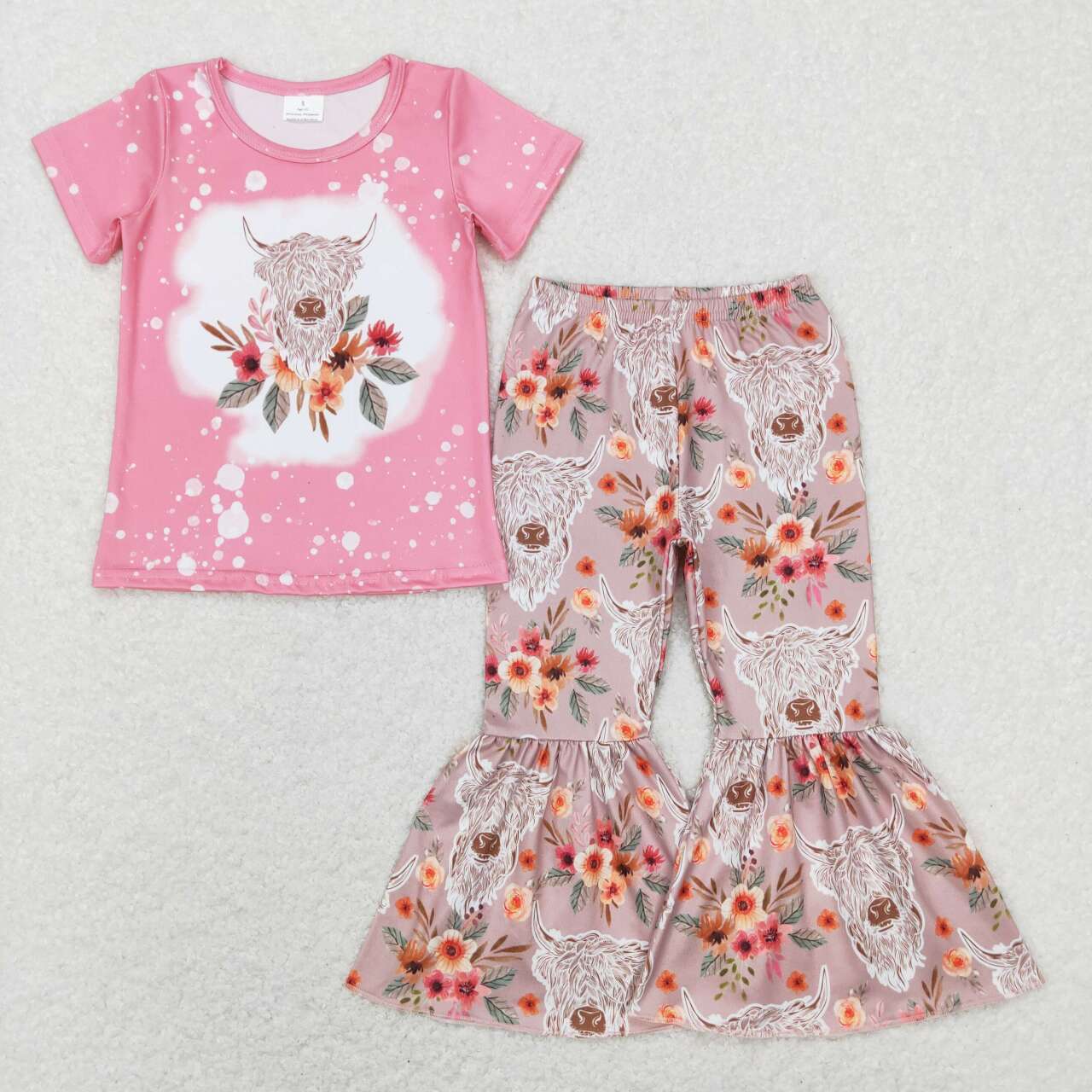 GSPO1079 baby girl clothes cowboy girl bell bottom outfit