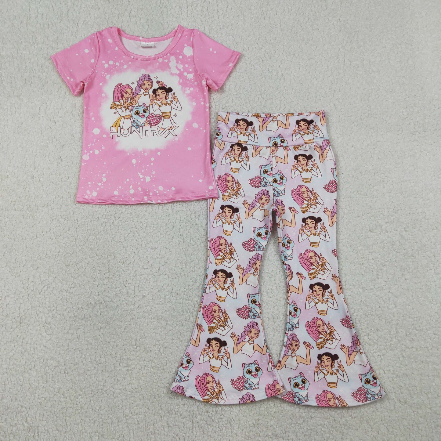 GSPO2247 Baby Girls Demon Hunter Top Bell Bottom Pants Clothes Sets