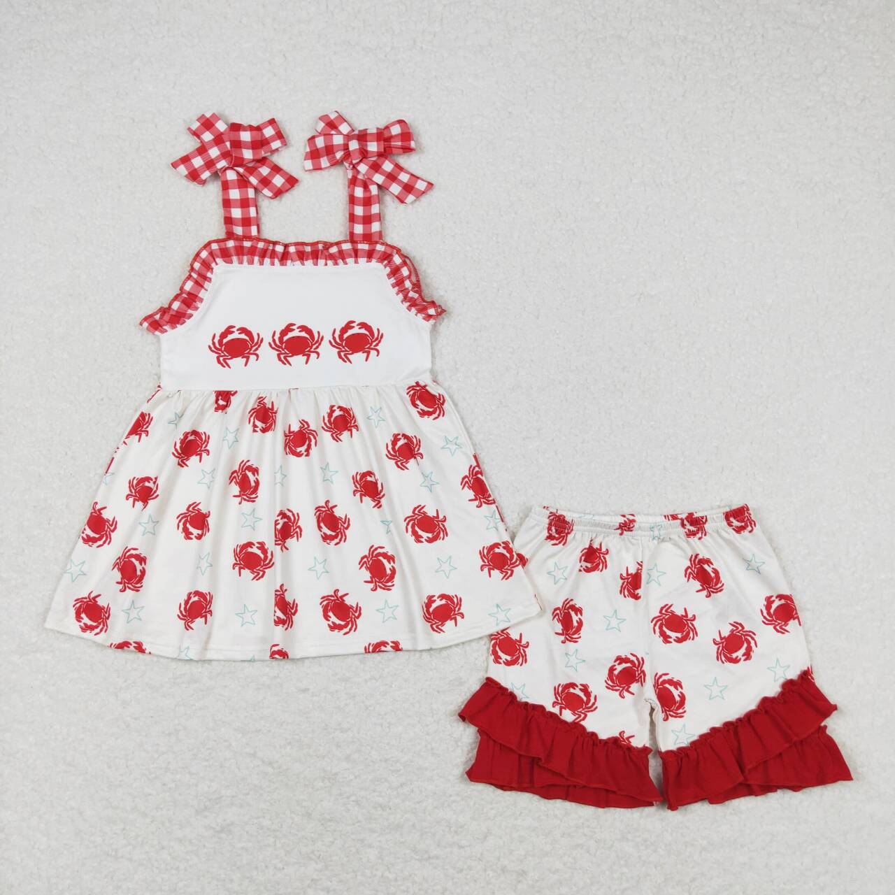 GSSO0728 baby girl clothes crab toddler girl summer outfits