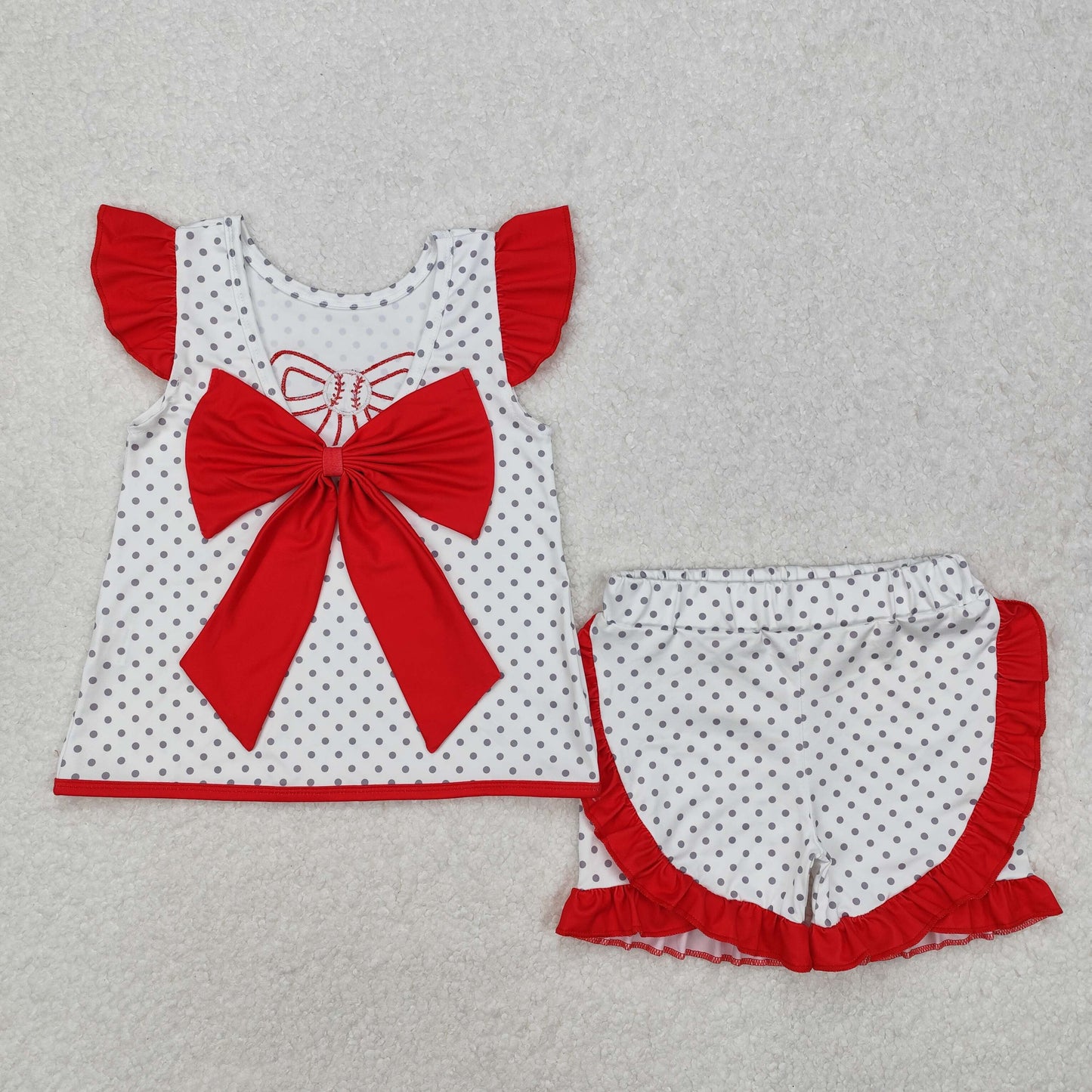 GSSO1698 baby girl clothes embroidery baseball toddler girl summer outfit