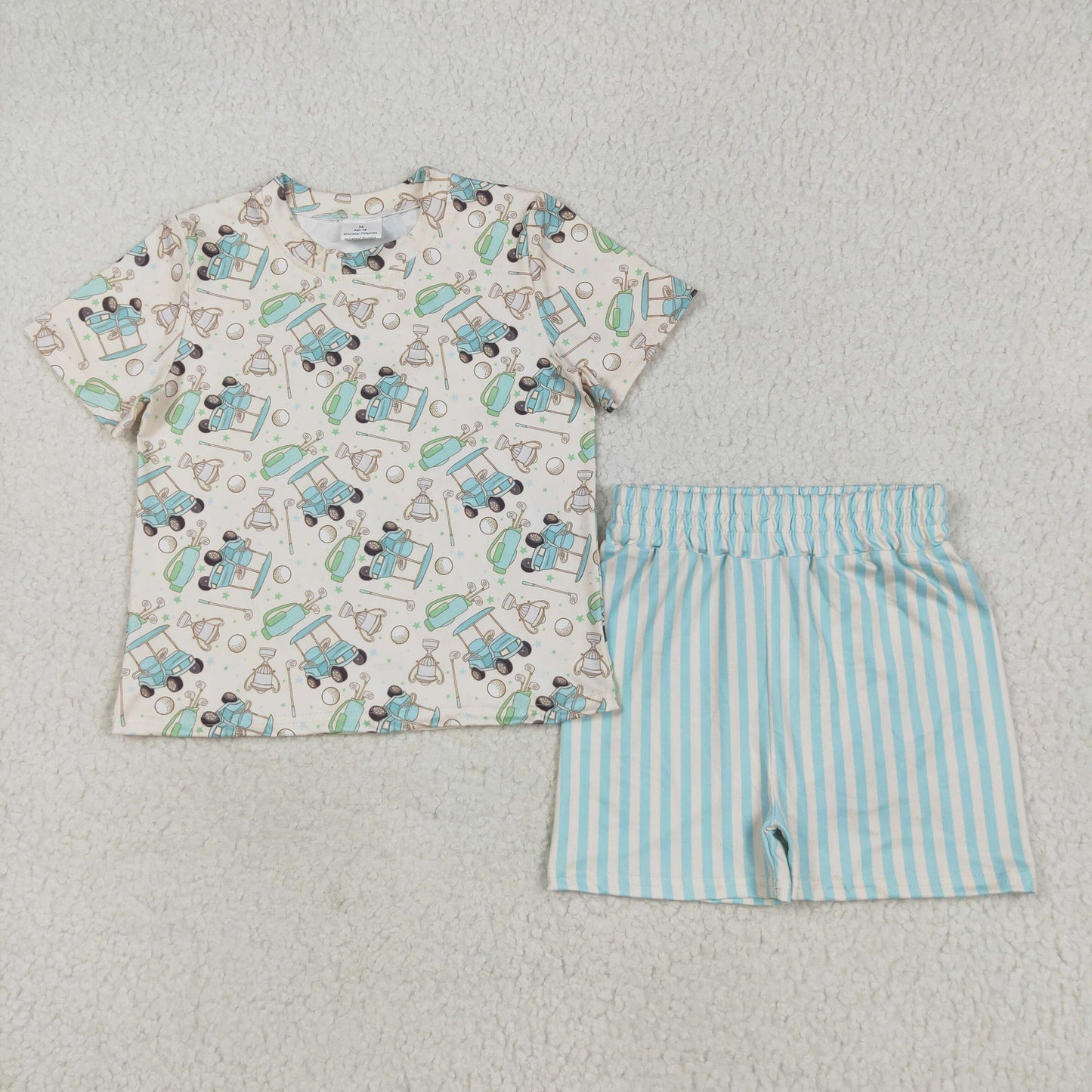 Sibling Baby Girls Short Sleeves Smiles USA Stripe Top Short Pajamas Sets