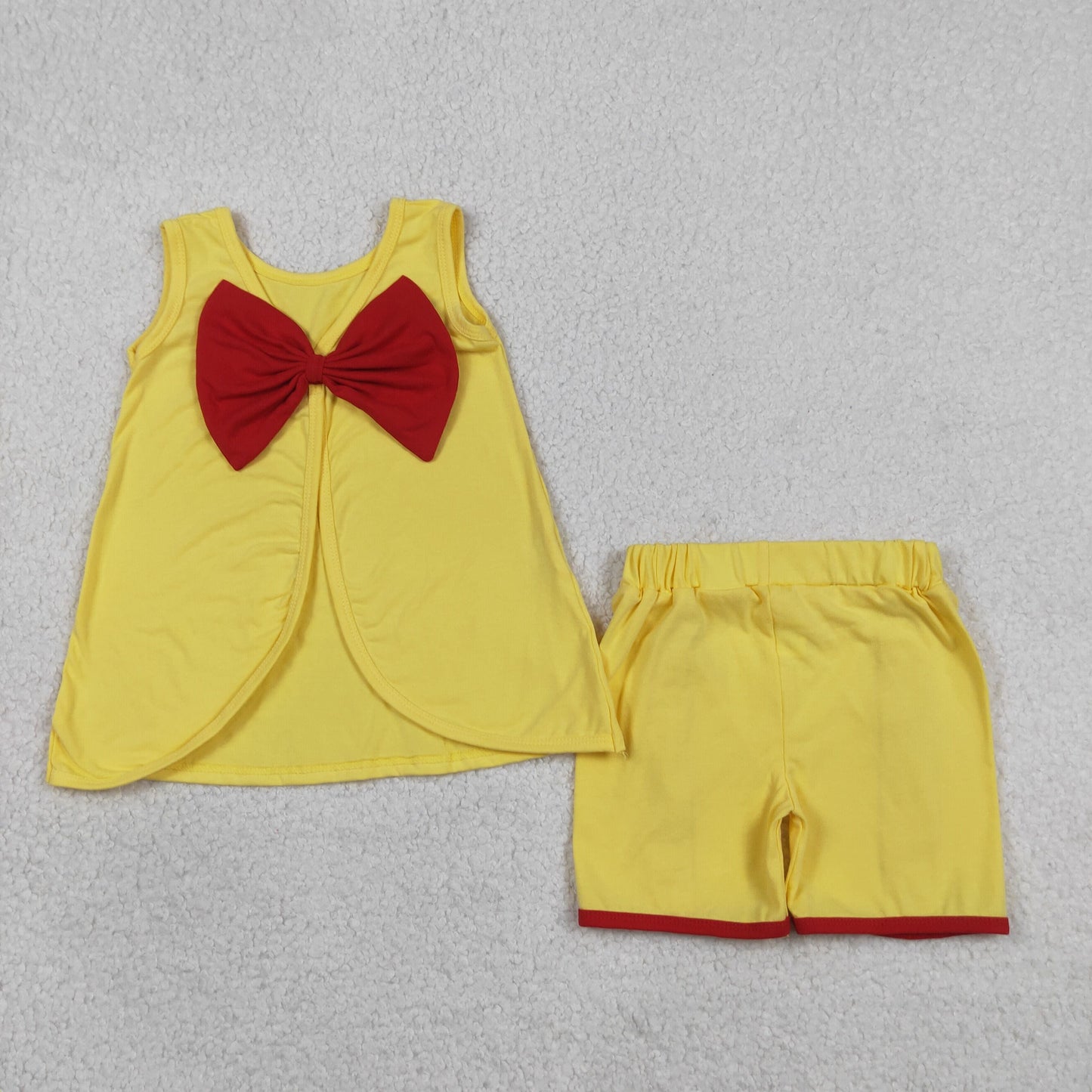 Sibling Baby Girls Sleeveless Back Bows Tunic Ruffle Shorts Clothes Sets
