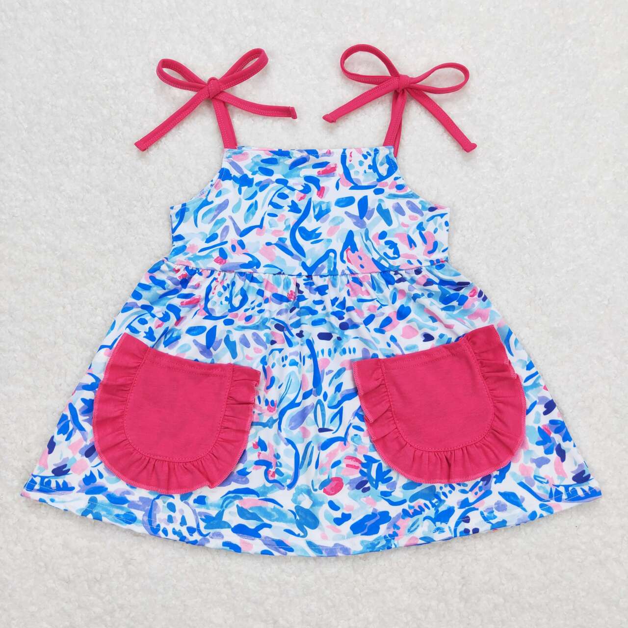 Sibling Baby Girls Flowers Bows Plaid Tee Shirts Top